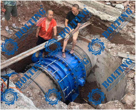 波霆PE55電動(dòng)液壓扭力扳手泵、8MXT方驅(qū)液壓力矩扳手助力重慶某自來(lái)水廠更換供水管道